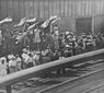 trabajadores de la CTM en el recibimiento. Veracruz 13 jun 1939