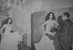 La actriz María Félix, posando para el pintor Diego Rivera
