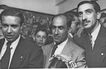 Faustino, Paco y Cándido Mayo en la inauguración del estudio en 1947