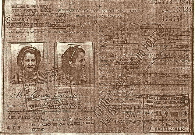 Registro de María Luisa González Simón como asilada política. (7 julio 1939)