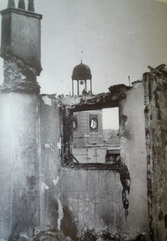 Ciudad bombardeada, Puerta del Sol, Madrid. 1936