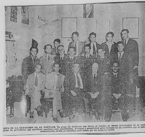 Paco Mayo y sus compañeros del periódico 