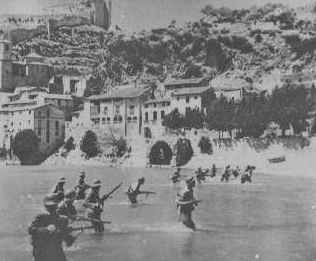 El 5o. Regimiento Republicano en el Paso del Rio Ebro